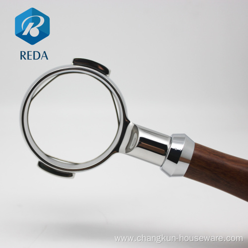 51mm wood handle bottomless stainless steel portafilter